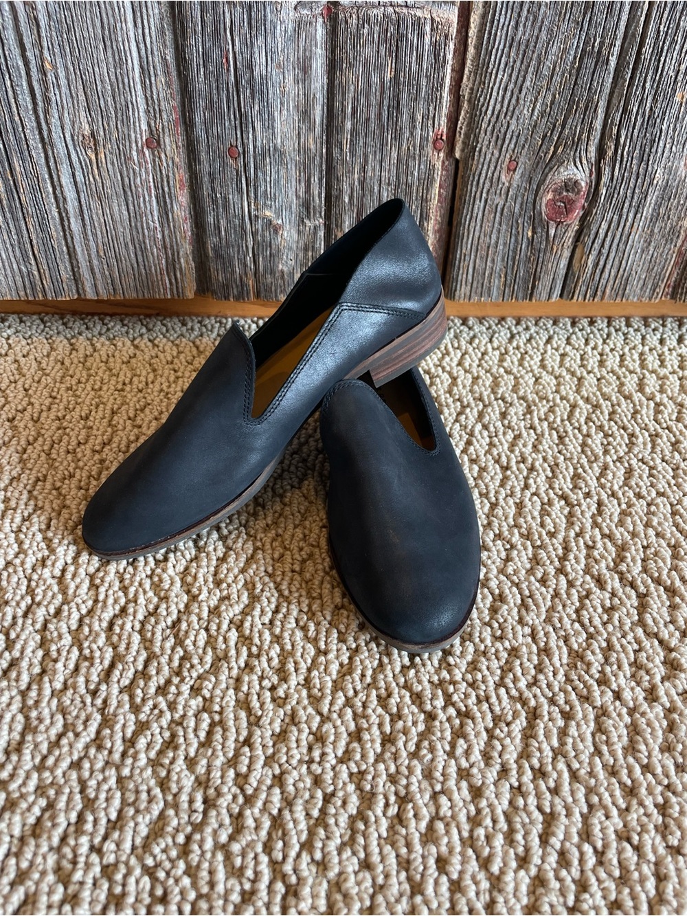 Lucky Brand Black Leather Loafers Women's Size 7W